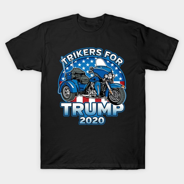 Trikers For Trump 2020 Biker T-Shirt by RadStar